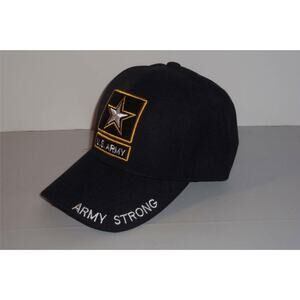 US Army Strong Hat Cap Warriors Black Gold -0514T17